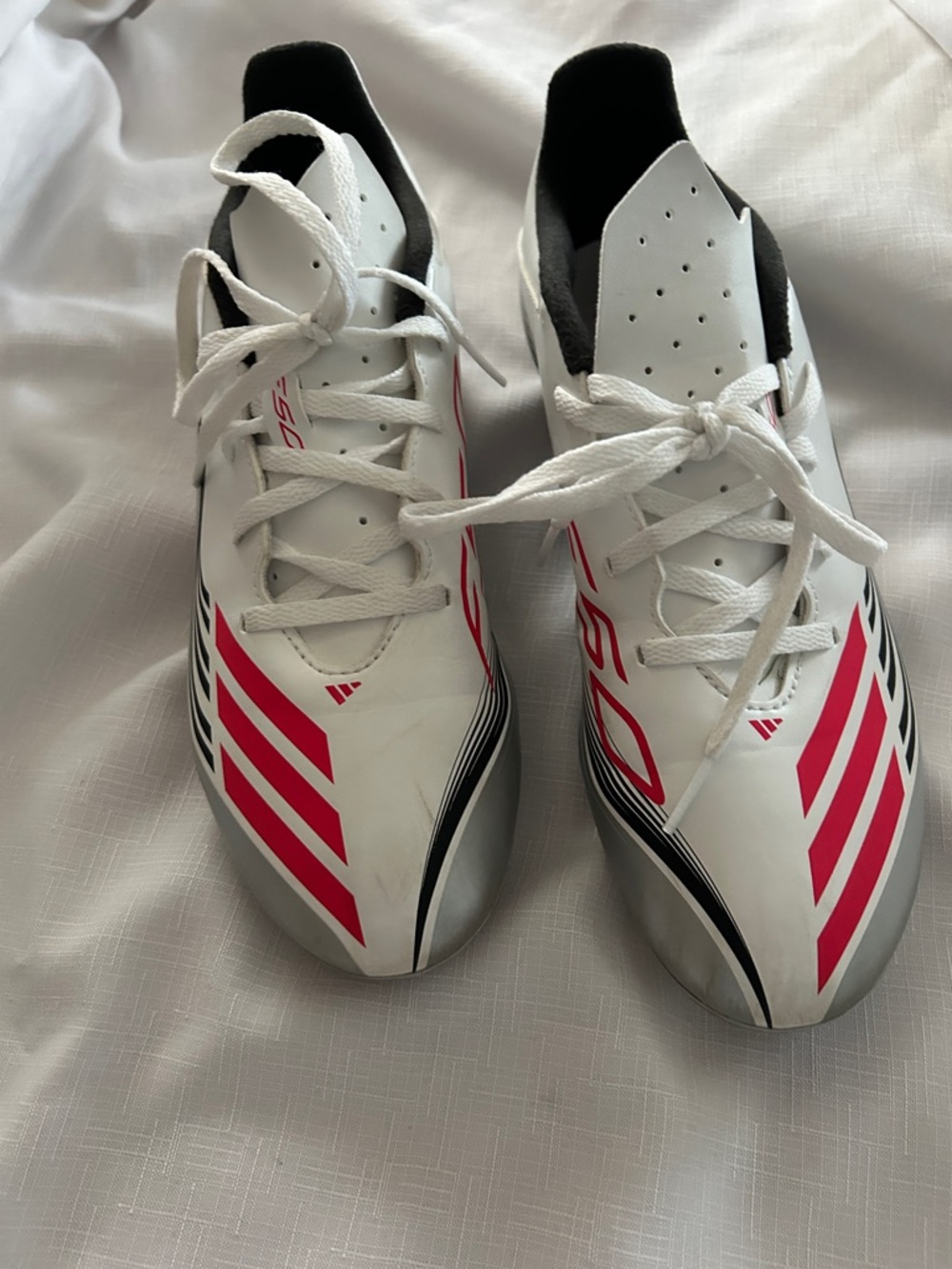 adidas White Pink Accent Men’s Cleats
